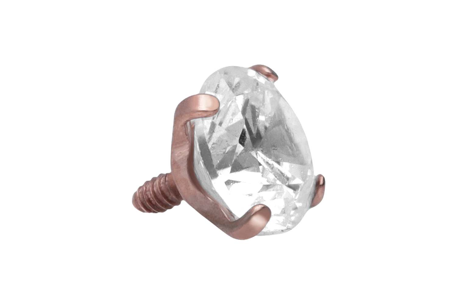 Titan Schraubaufsatz mit Außengewinde EINGEFASSTER KRISTALL von Piercingline